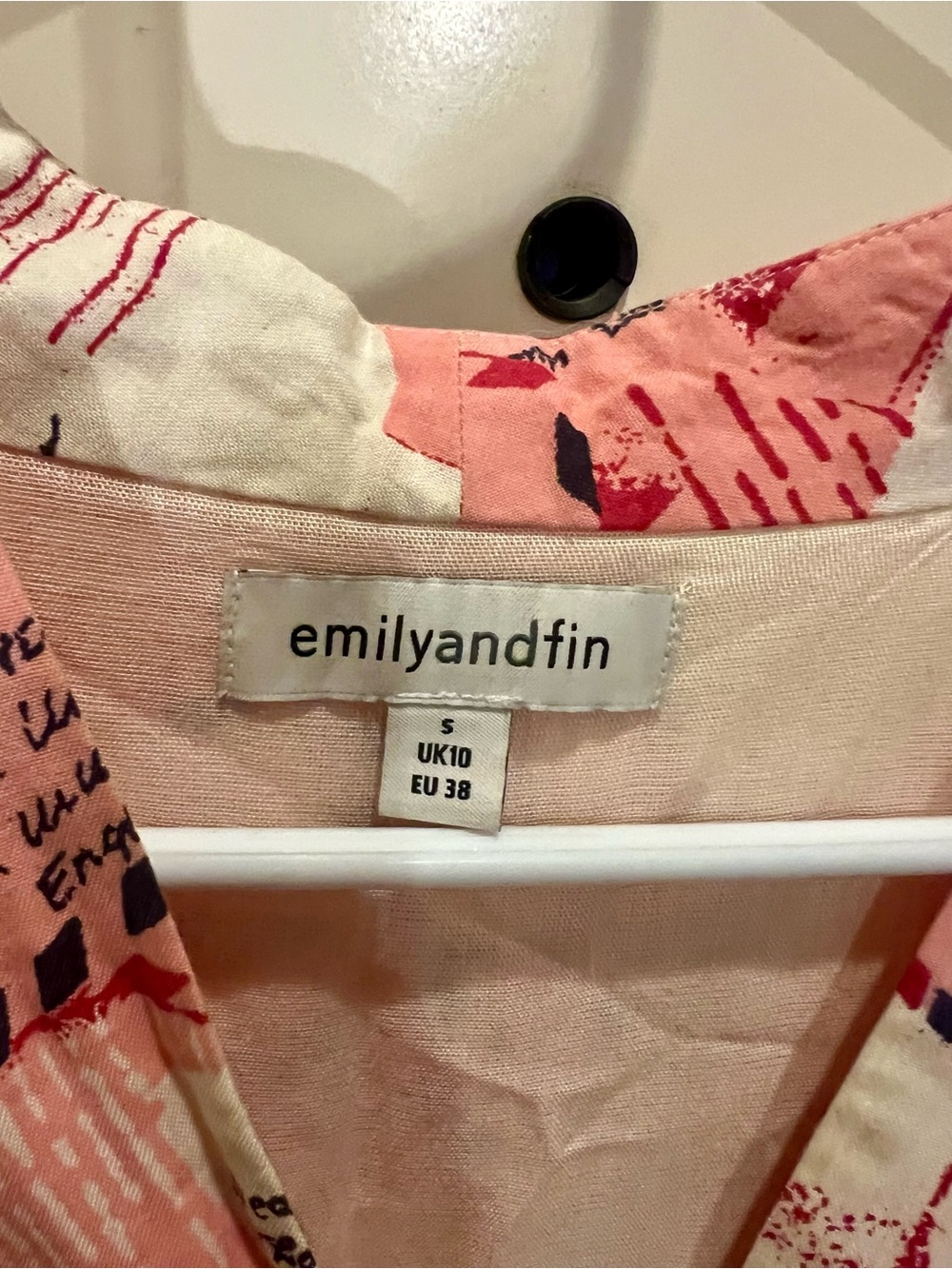 emilyandfin Pink Letters Printed Dress